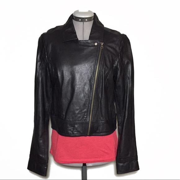 frenchi Black Leather Motorcycle Jacket Juniors L - Picture 2 of 8